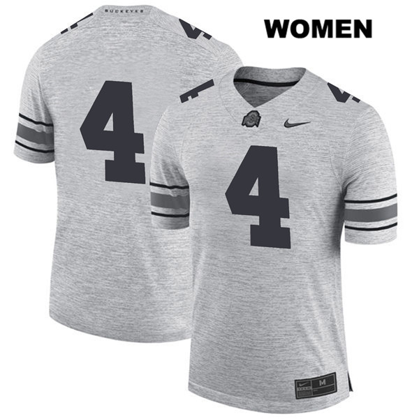 Ohio State Buckeyes Women's Chris Chugunov #4 Gray Authentic Nike No Name College NCAA Stitched Football Jersey OD19J12TL